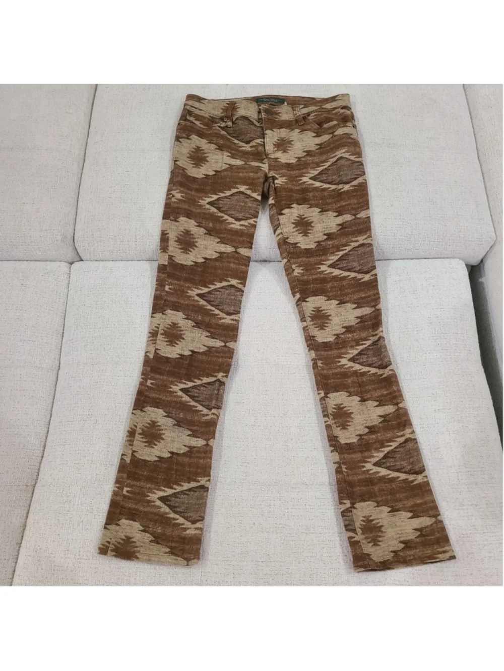 Ralph Lauren Jeans Co Jeans Womens 4 Brown Modern Skinny Aztec Print Southwest